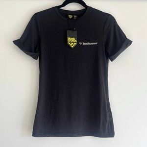 Black Crows 100% Merino Wool Short Sleeve Logo Tee Size XS NWT in Black